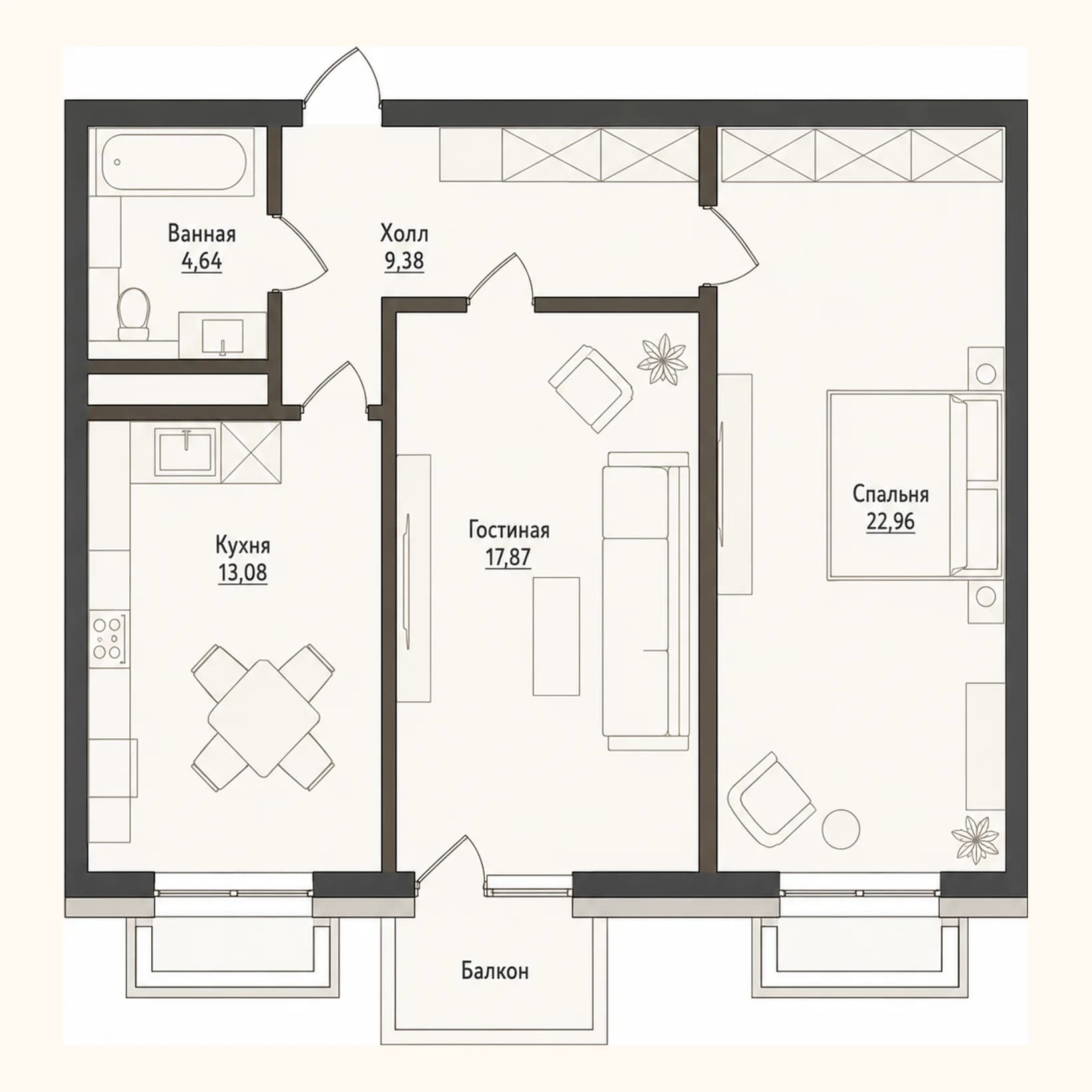 Планировка: План 10 · 67,93 м²